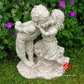 resin boy and girl statue for garden decoration